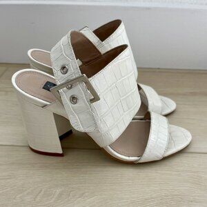 Steve Madden Chunky Heeled Sandal - Remington White Crocodile